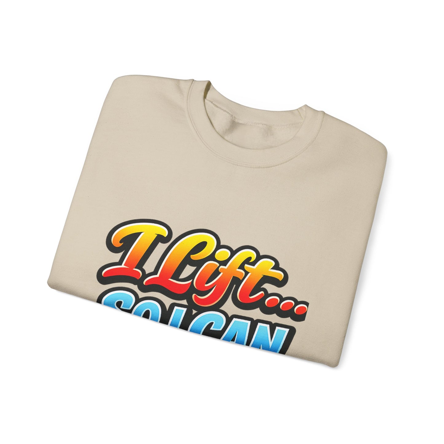 Crewneck Sweatshirt - "I Lift... So I Can Eat" Bold Retro Gym Graphic