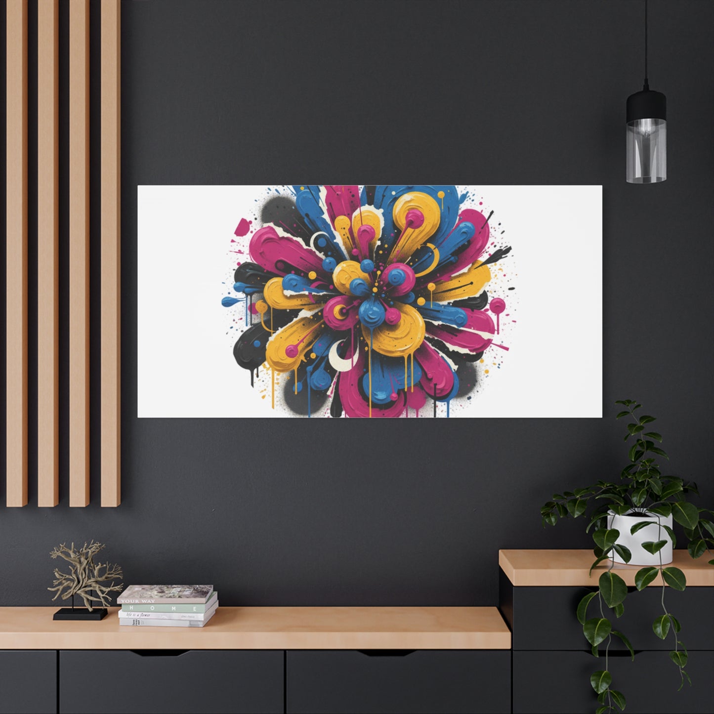 Painterly Abstract Floral Canvas, Matte Stretched Wall Art | Craft Maximalism