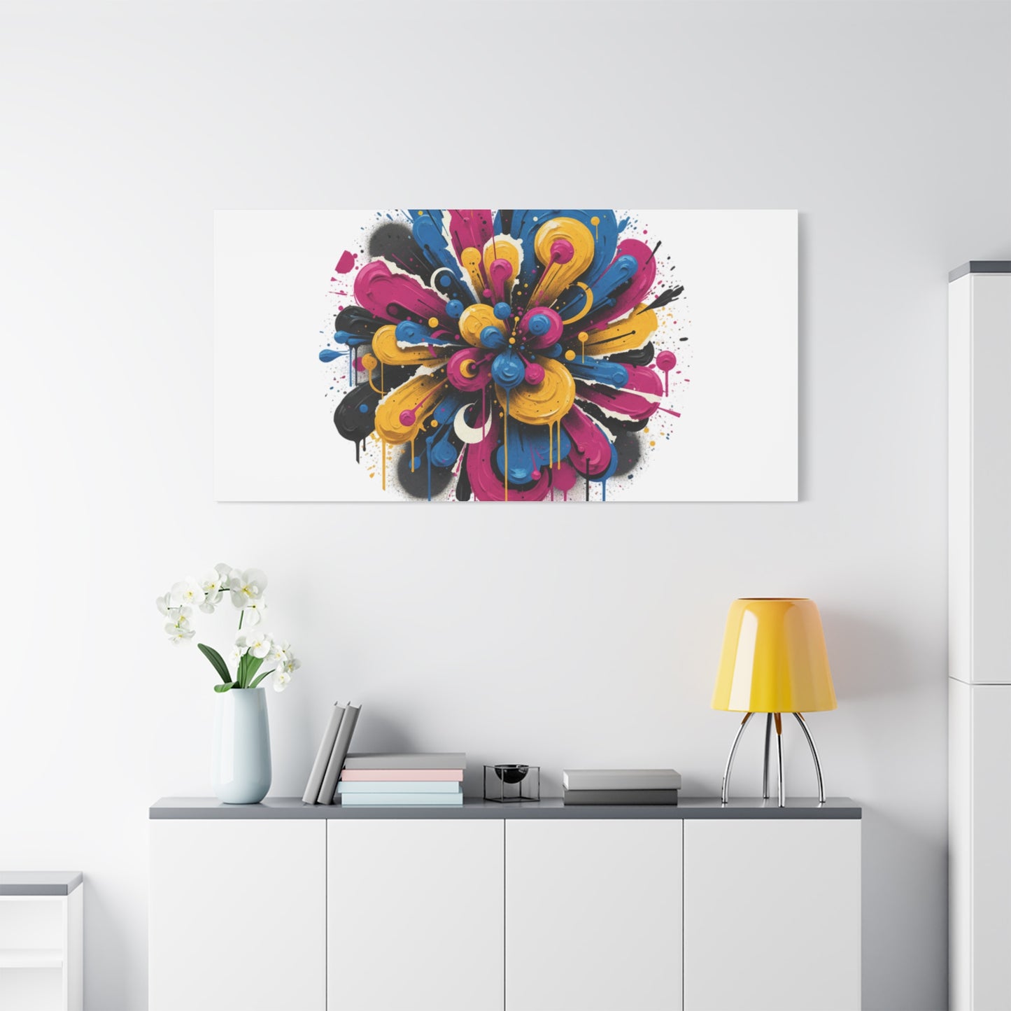 Painterly Abstract Floral Canvas, Matte Stretched Wall Art | Craft Maximalism