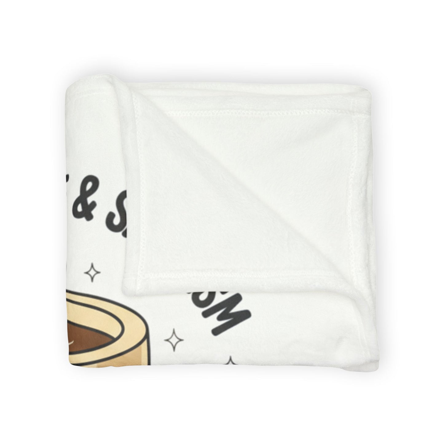 Coffee & Sarcasm Blanket — Cute Kawaii Coffee Cup Throw for Coffee Lovers