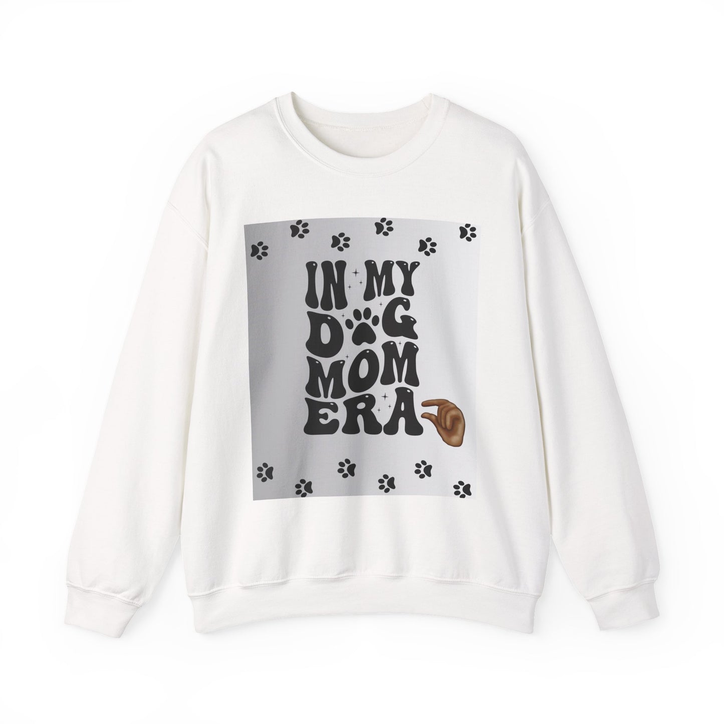 Sweatshirt — "In My Dog Mom Era" Paw Print Graphic Crewneck