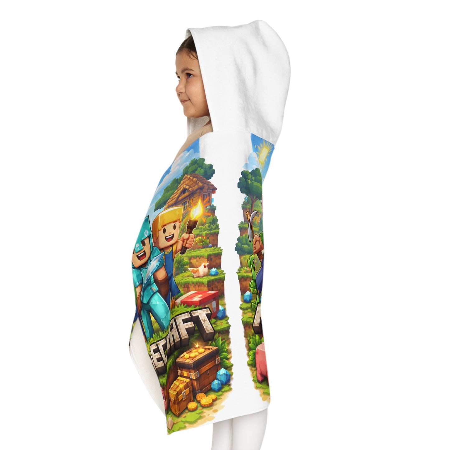 “Minecraft”Hooded Towel – Beach & Bath Wrap