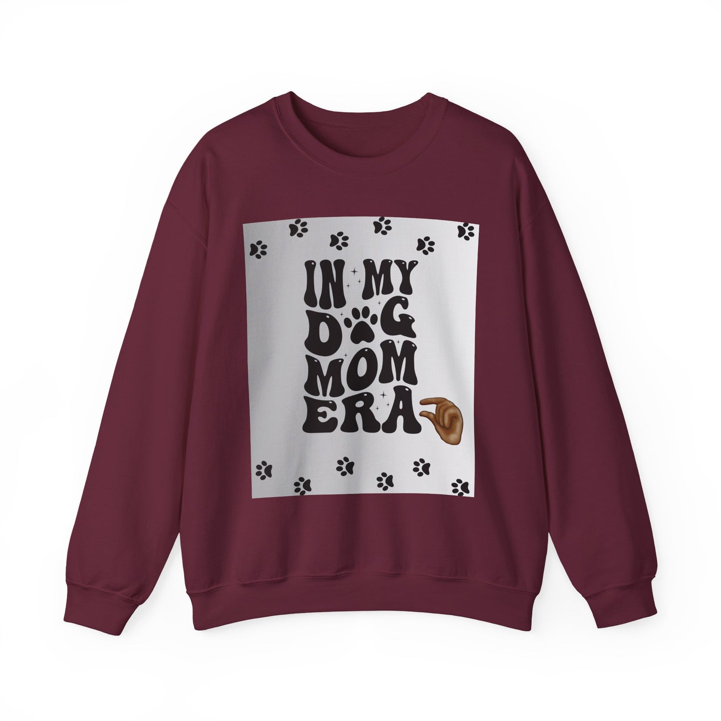 Sweatshirt — "In My Dog Mom Era" Paw Print Graphic Crewneck