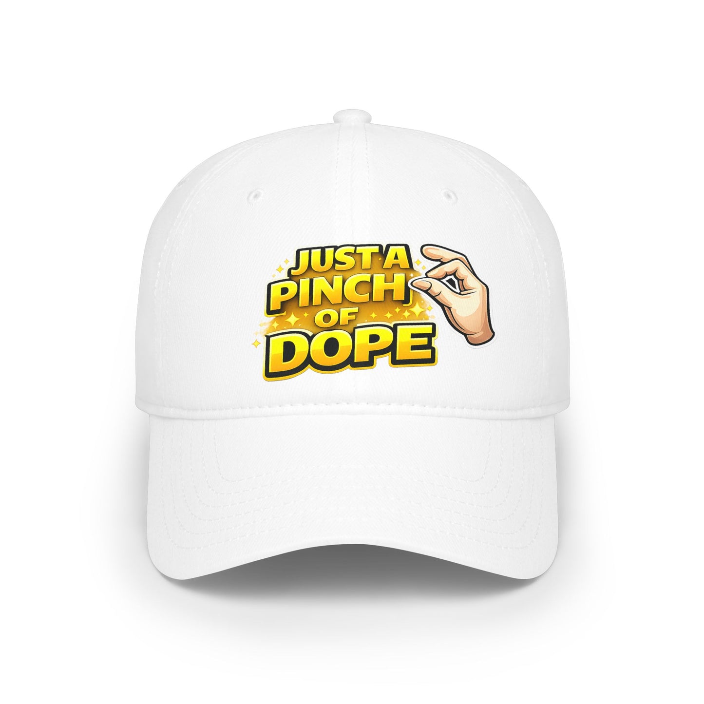 “Just a pinch of Dope “Cap — Low Profile Baseball Hat with Sassy Hand Snap Design