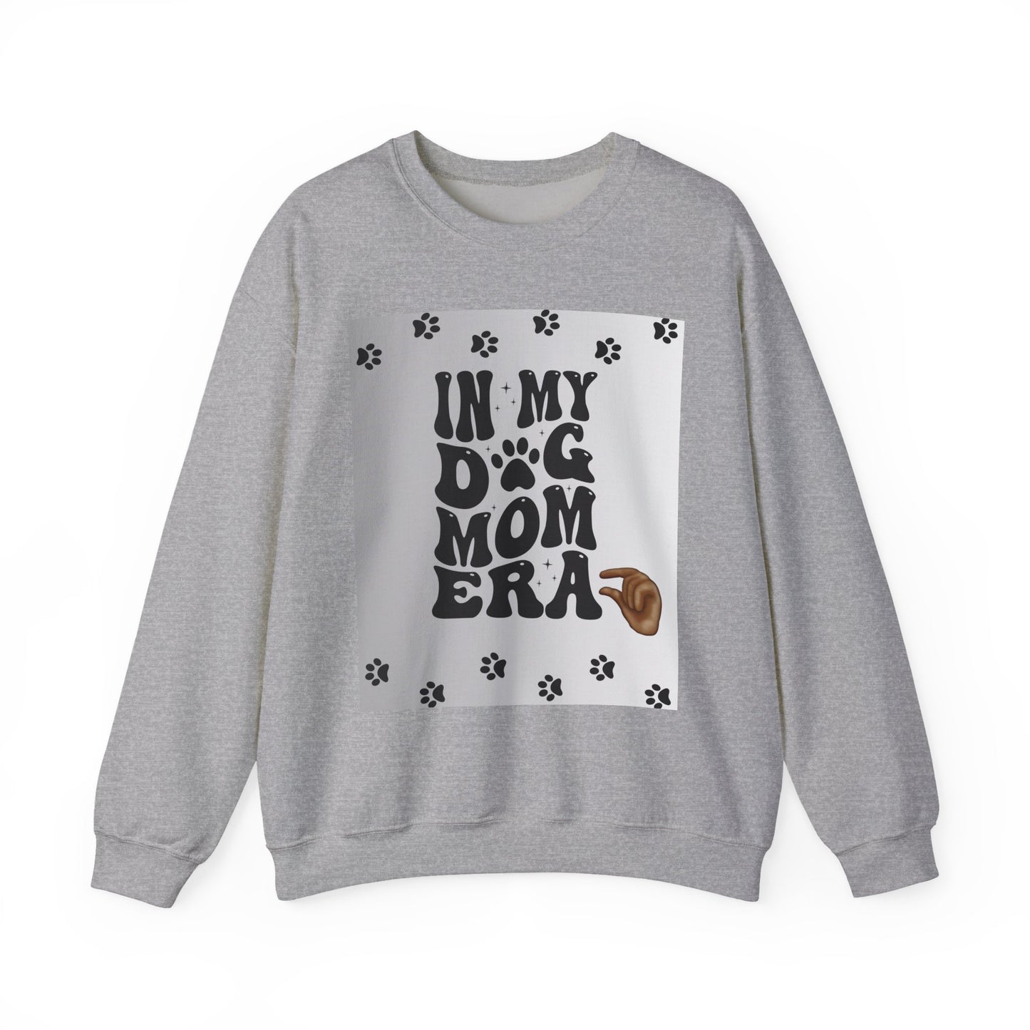 Sweatshirt — "In My Dog Mom Era" Paw Print Graphic Crewneck