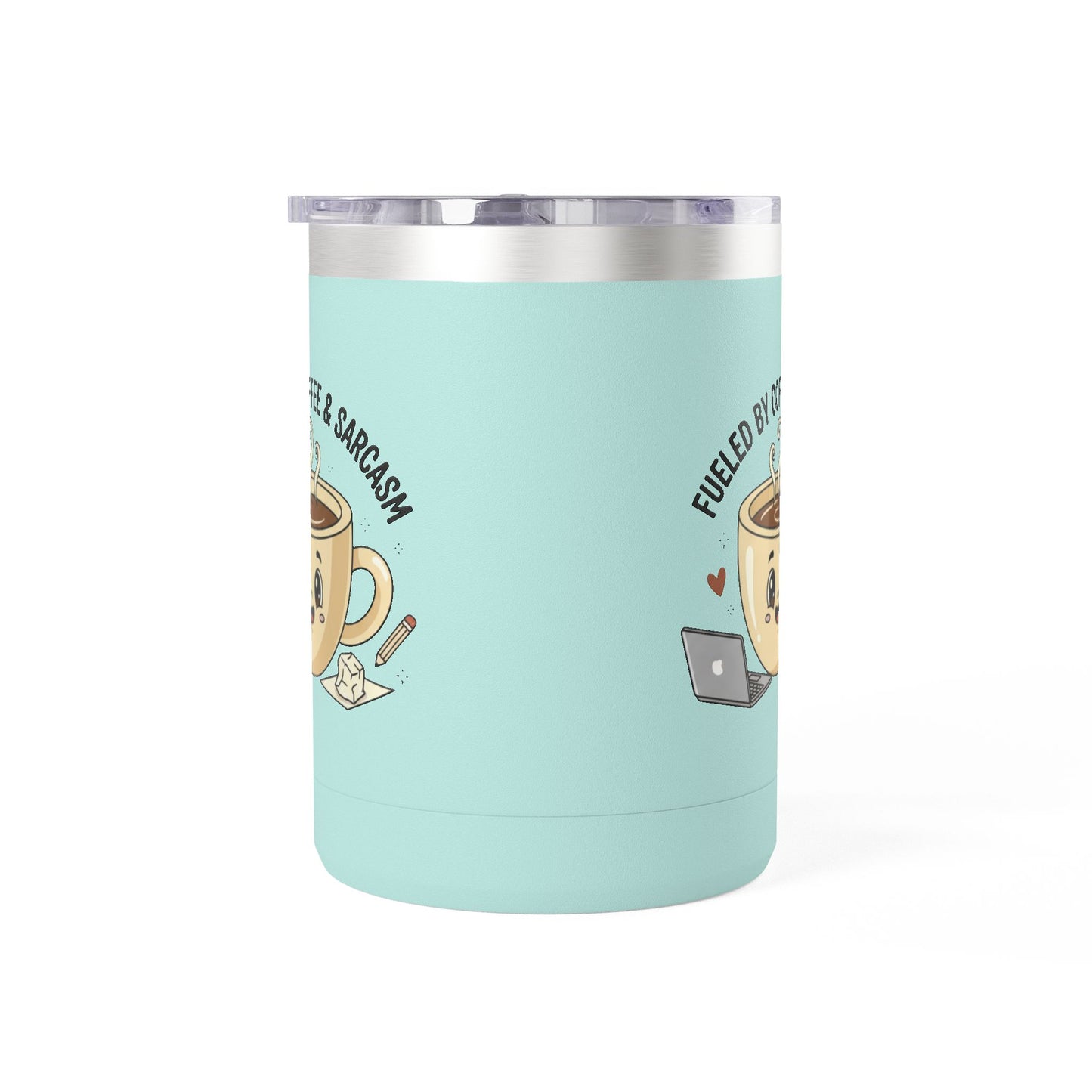 Mug — "Fueled by Coffee & Sarcasm" 15oz Travel Tumbler