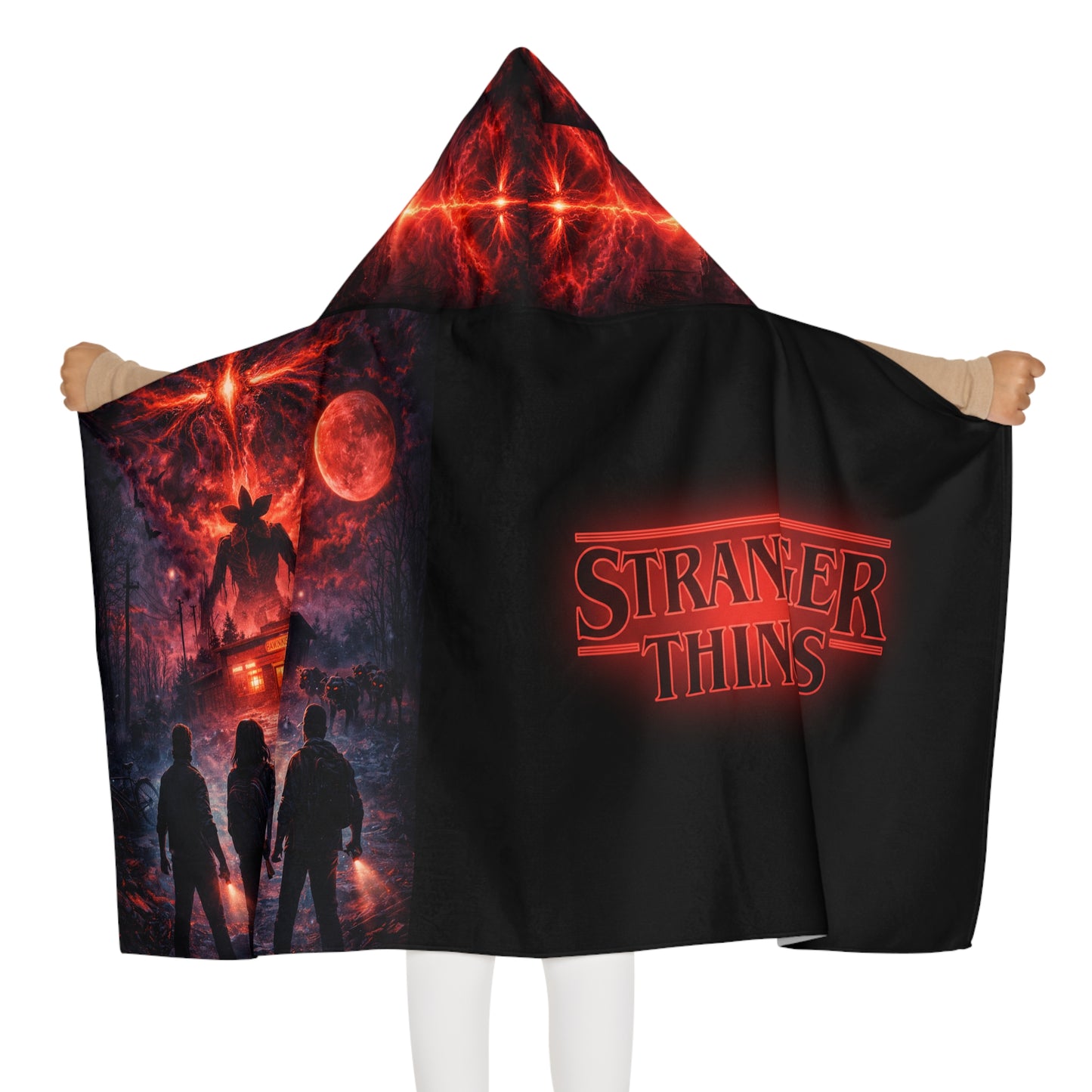 Stranger Things Youth Hooded Towel – Retro Sci‑Fi Kids Beach & Bath Wrap