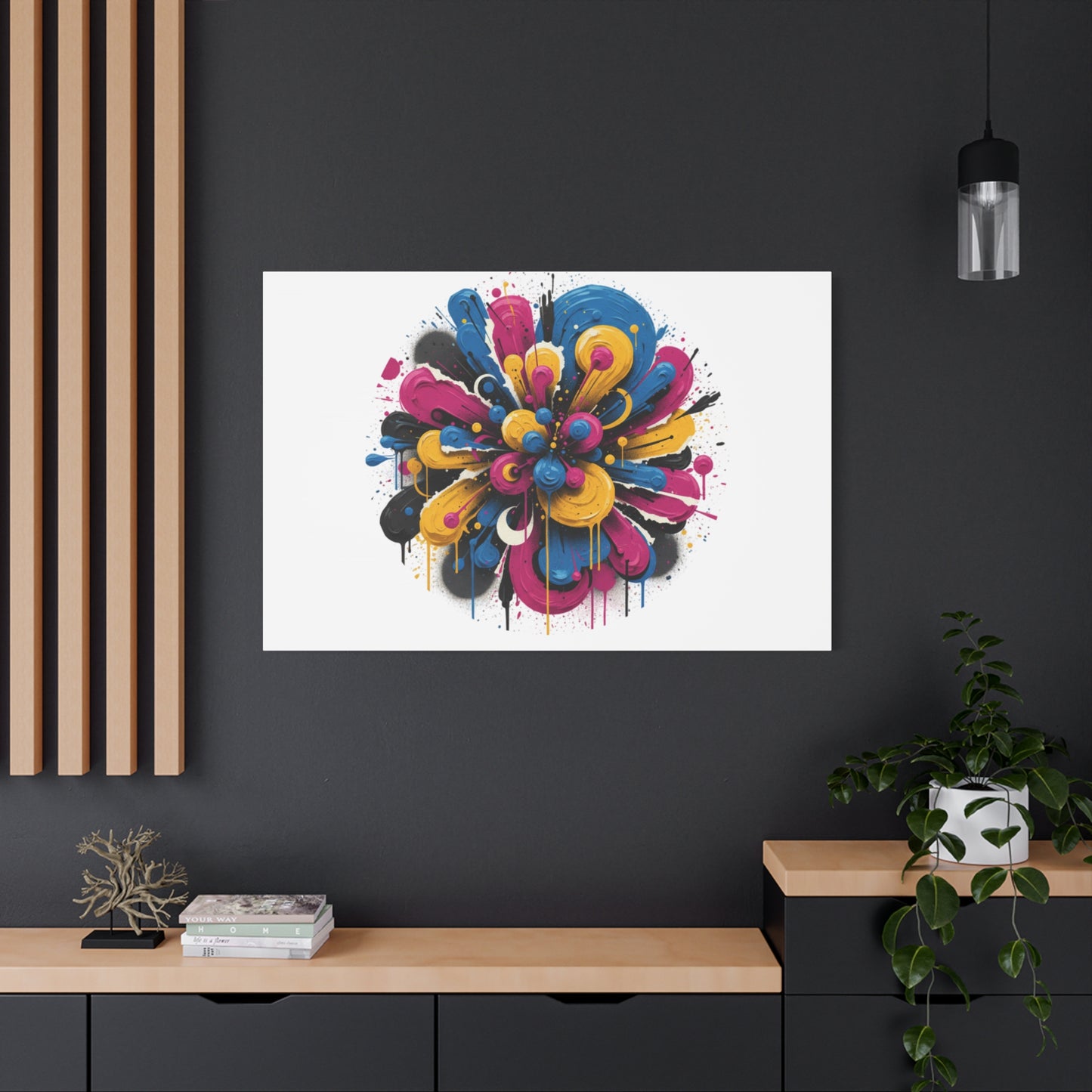 Painterly Abstract Floral Canvas, Matte Stretched Wall Art | Craft Maximalism