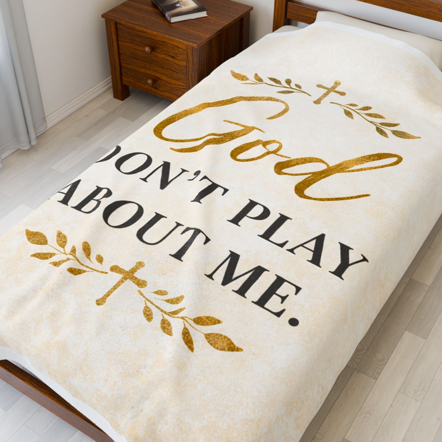 Plush Blanket — "God Don't Play About Me" Inspirational Christian Throw