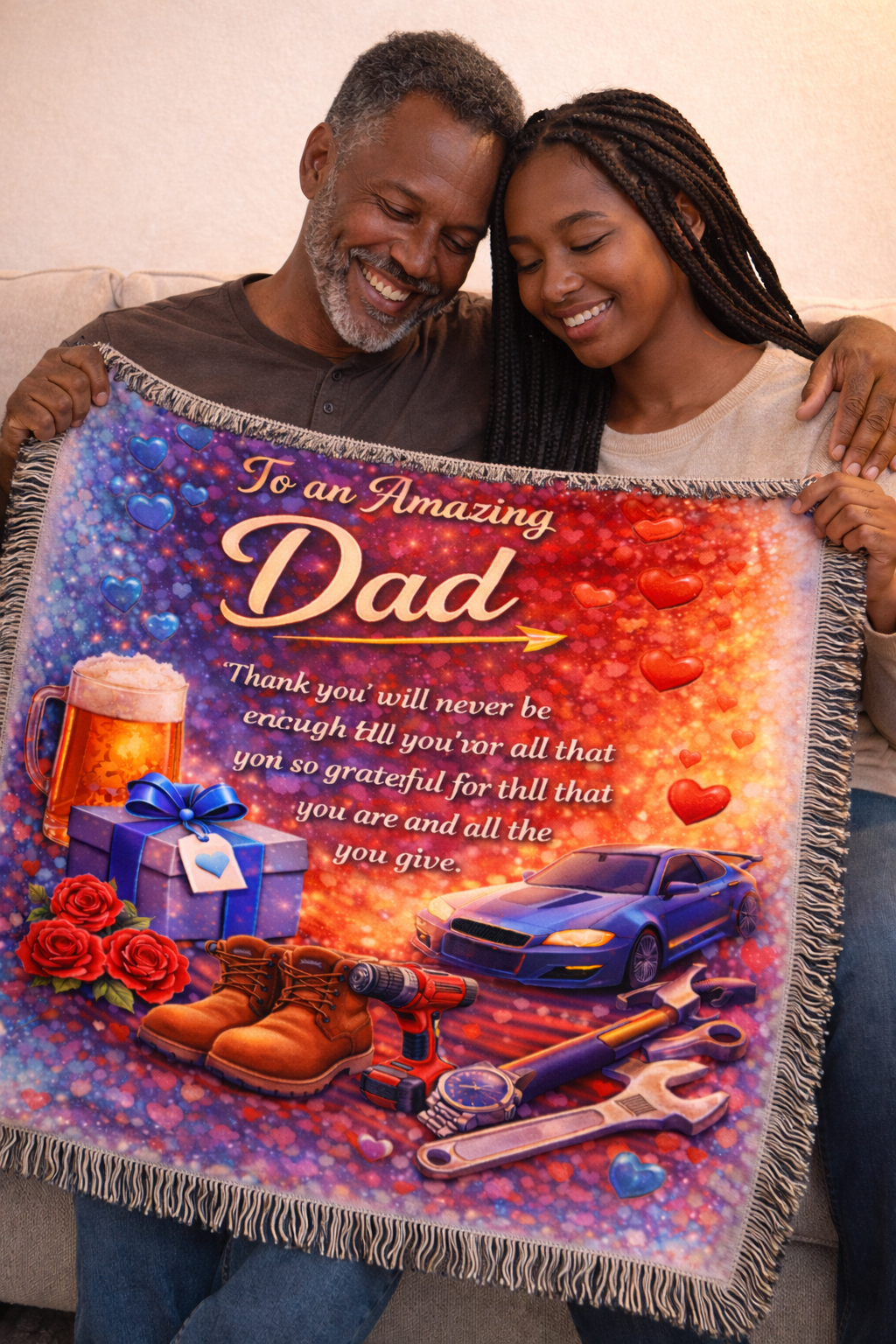 To an Amazing Dad – Woven Blanket | A Heartfelt Thank You Gift for Father