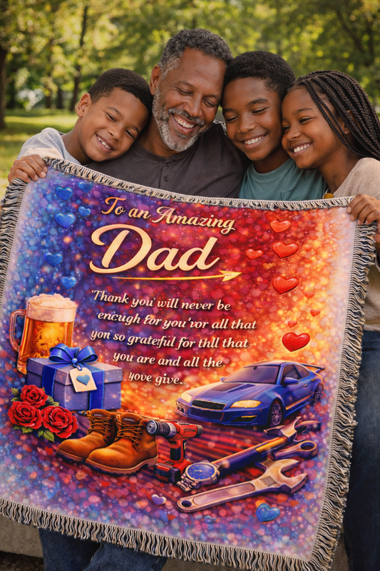 To an Amazing Dad – Woven Blanket | A Heartfelt Thank You Gift for Father