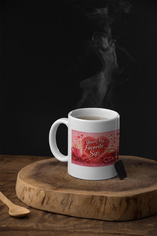 Flirty Valentine's Day Theme White Mug