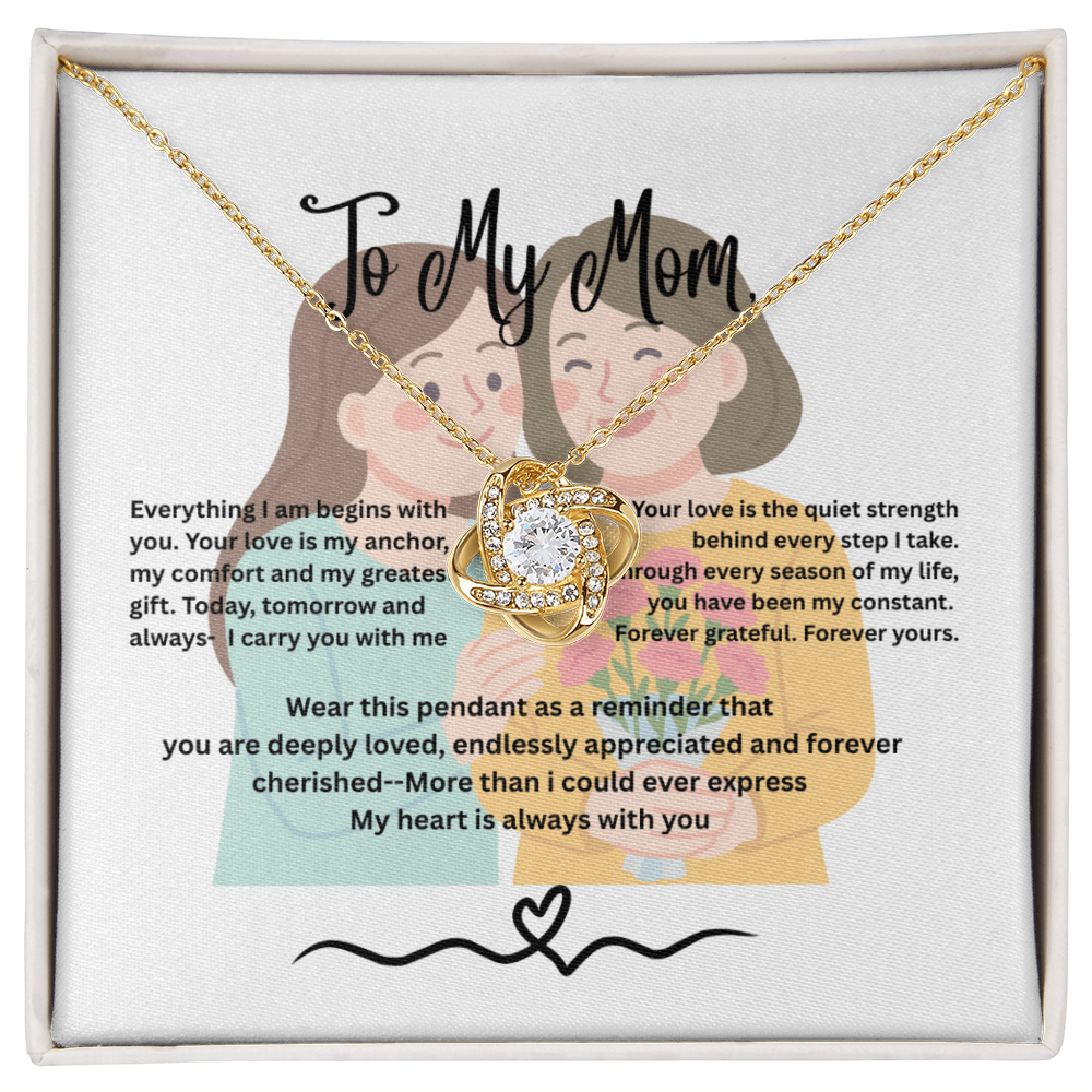 To My Mom- Love Knot Necklace, Your Daughter