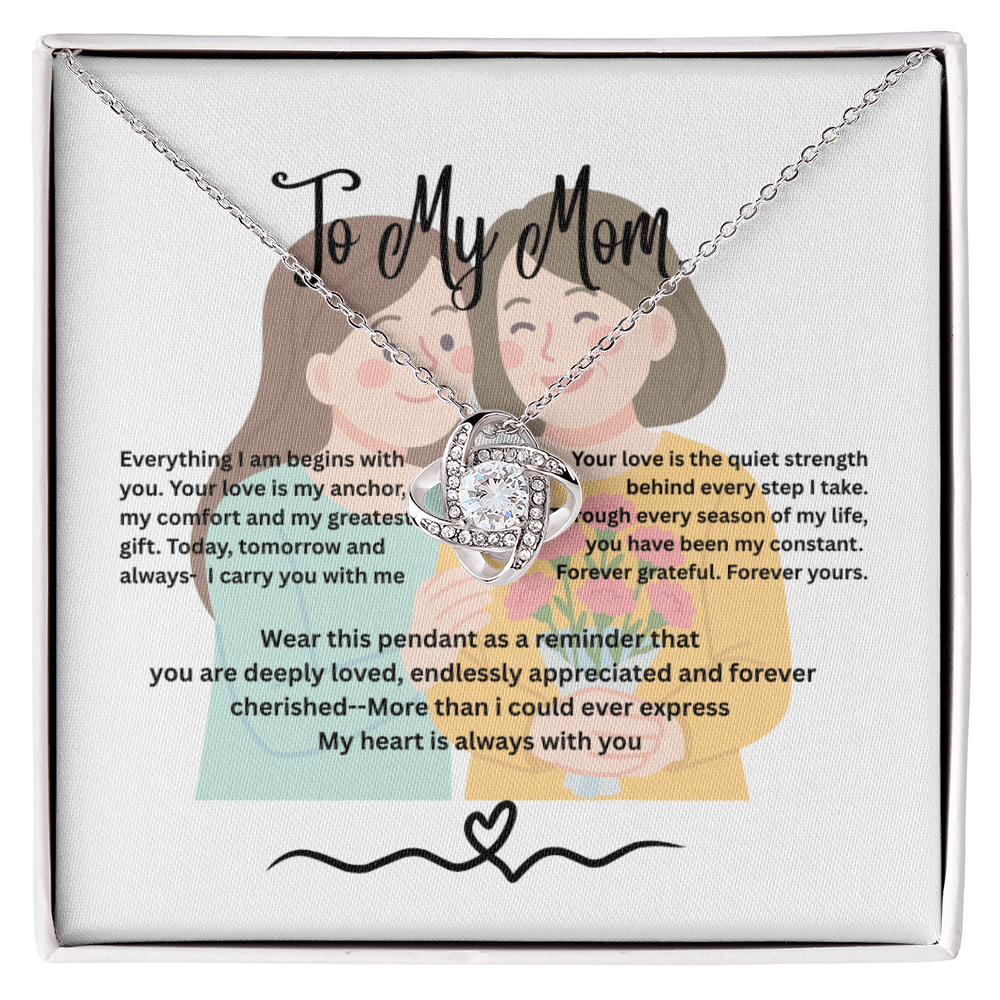 To My Mom- Love Knot Necklace, Your Daughter