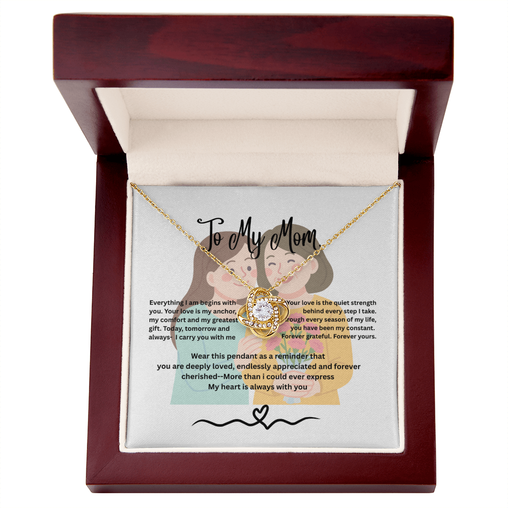 To My Mom- Love Knot Necklace, Your Daughter