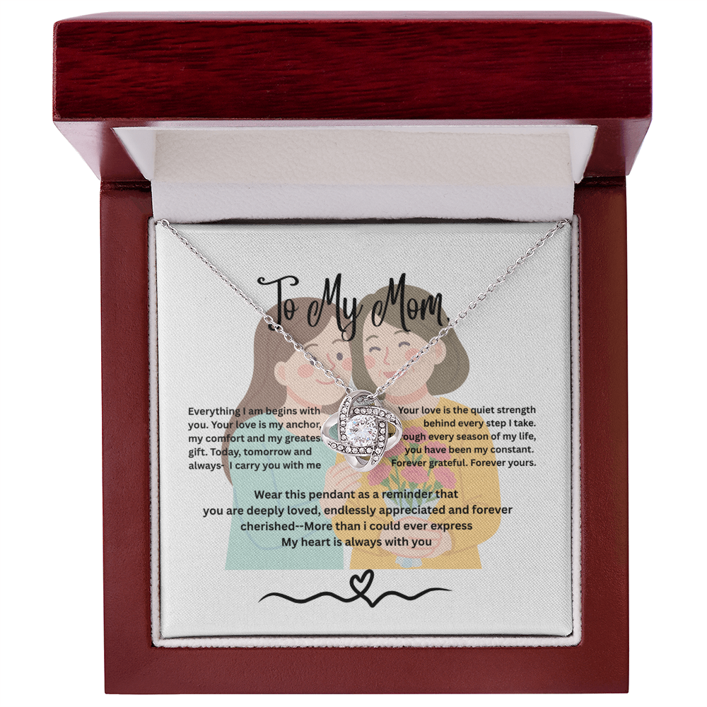 To My Mom- Love Knot Necklace, Your Daughter