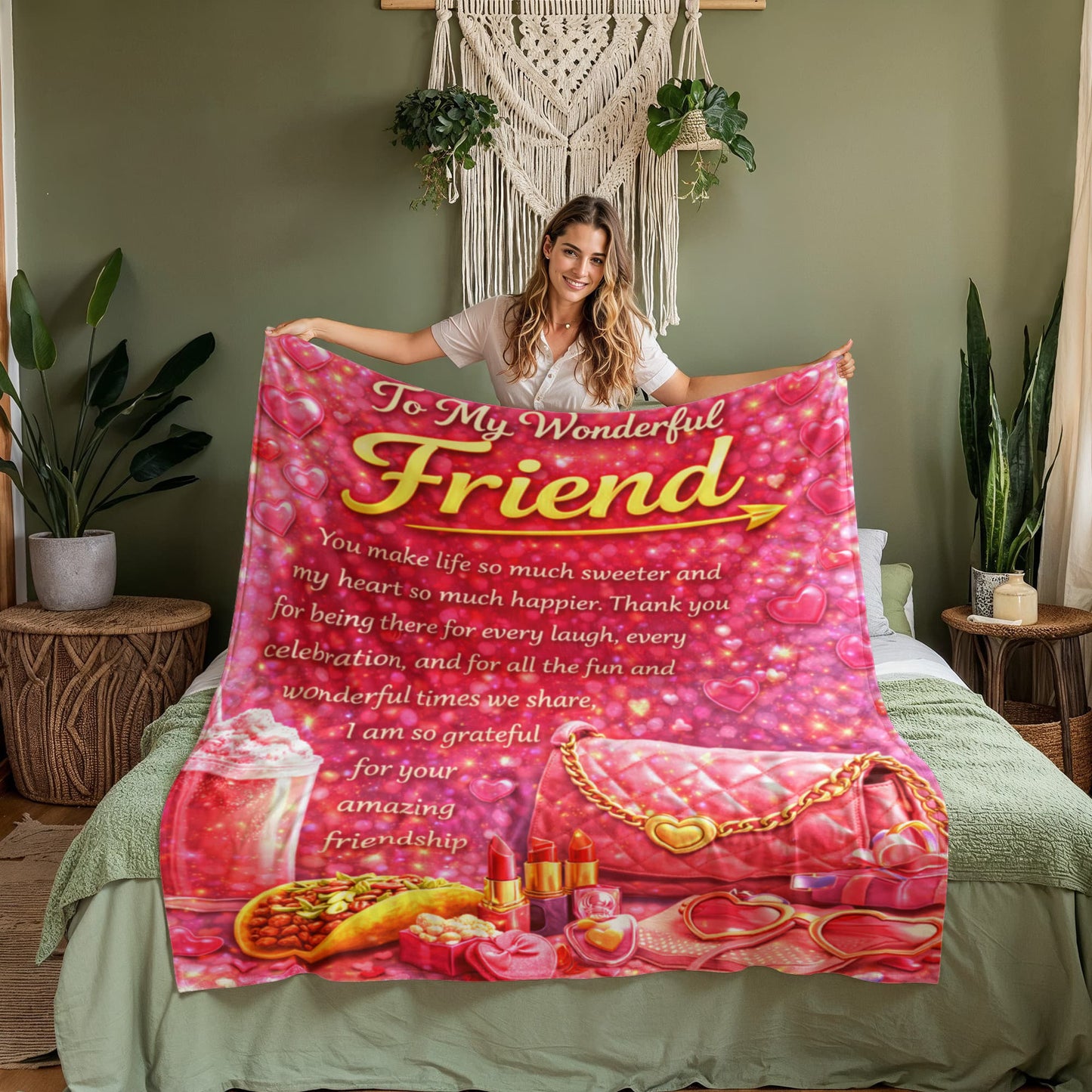 Girly Friend Coral Fleece Blanket – Soft, Cozy & Thoughtful Gift