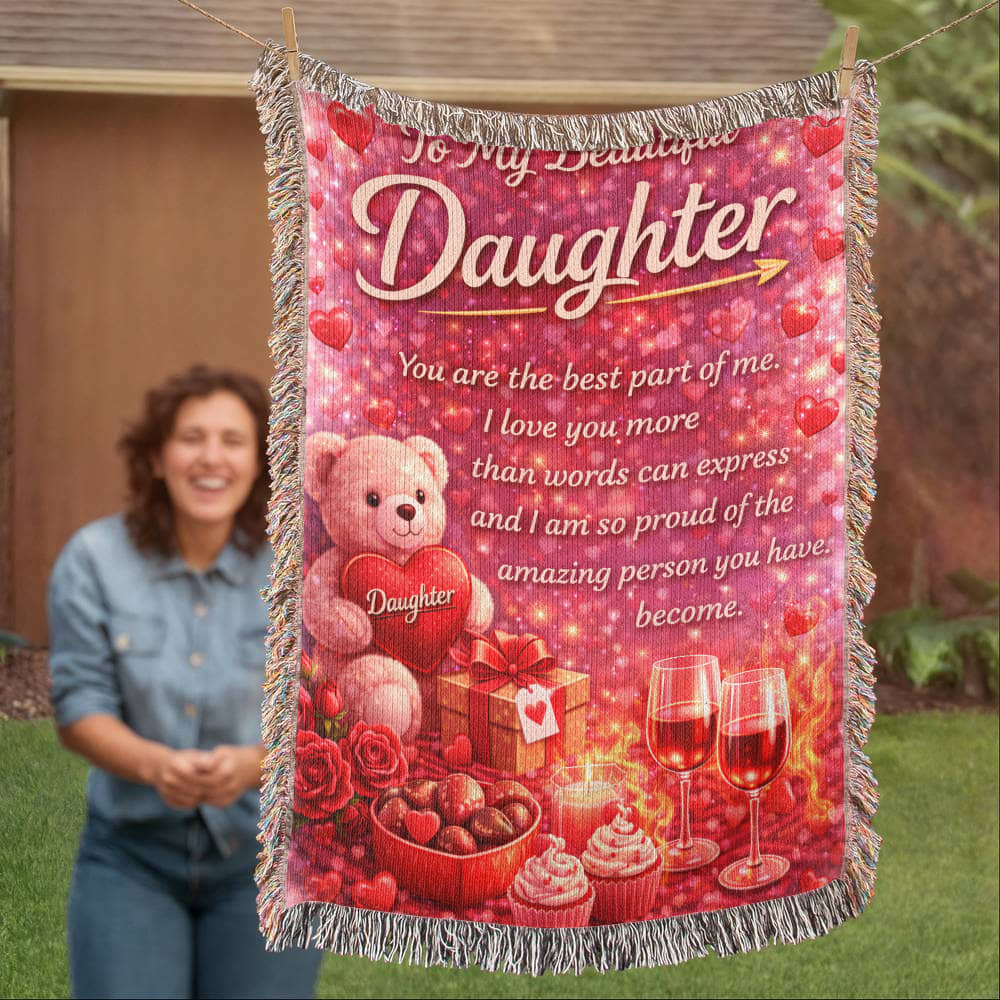 To My Beautiful Daughter – Woven Blanket | A Heartfelt Gift of Love