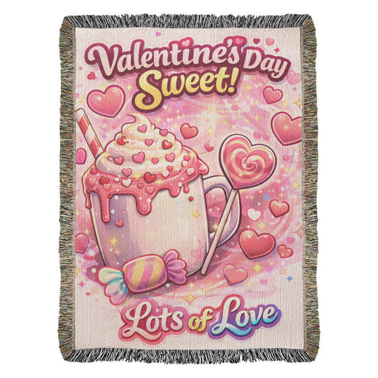 Valentine's Day Sweet Treat Woven Cotton Blanket – Lots of Love