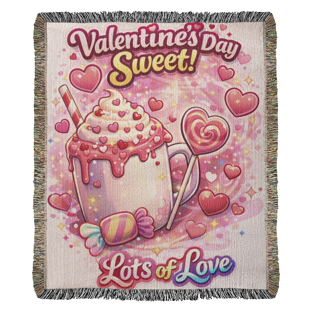 Valentine's Day Sweet Treat Woven Cotton Blanket – Lots of Love