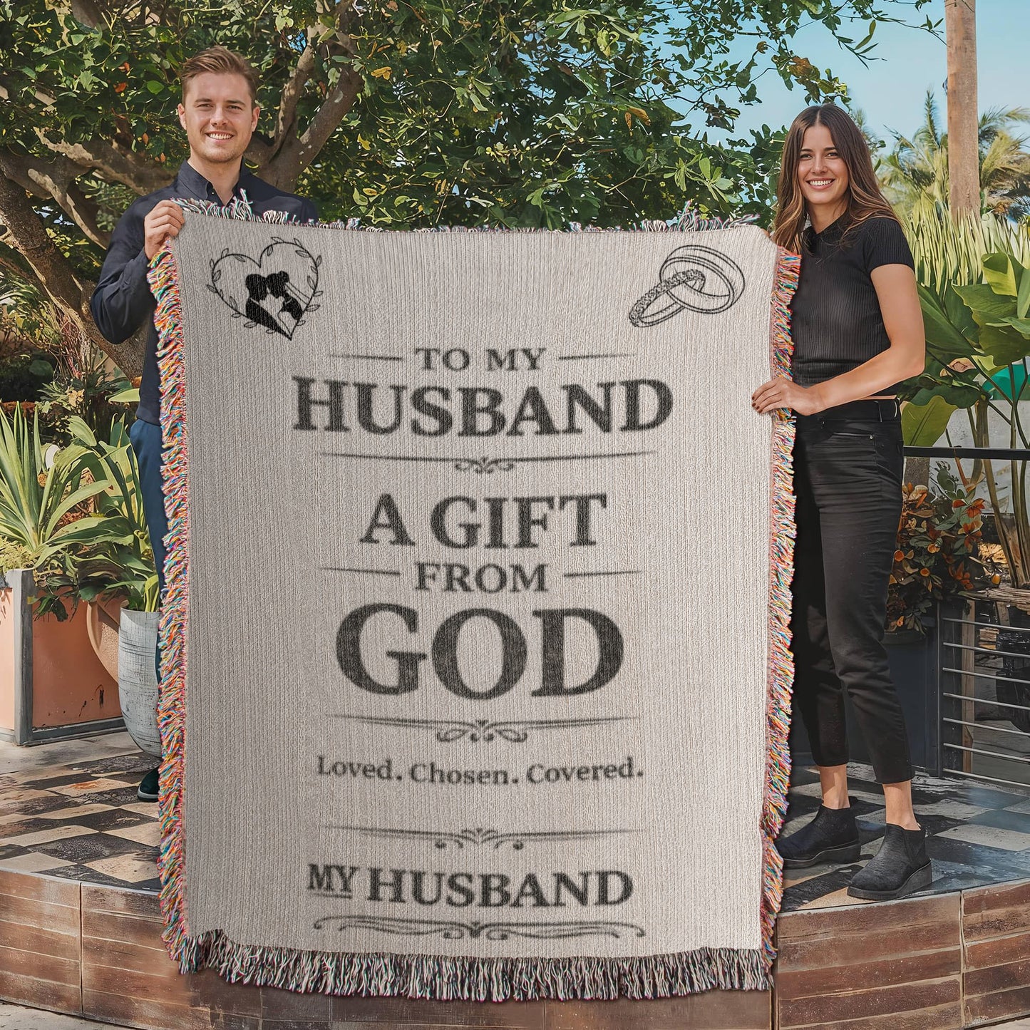 To My Husband Woven Blanket – A Cozy Reminder of My Love