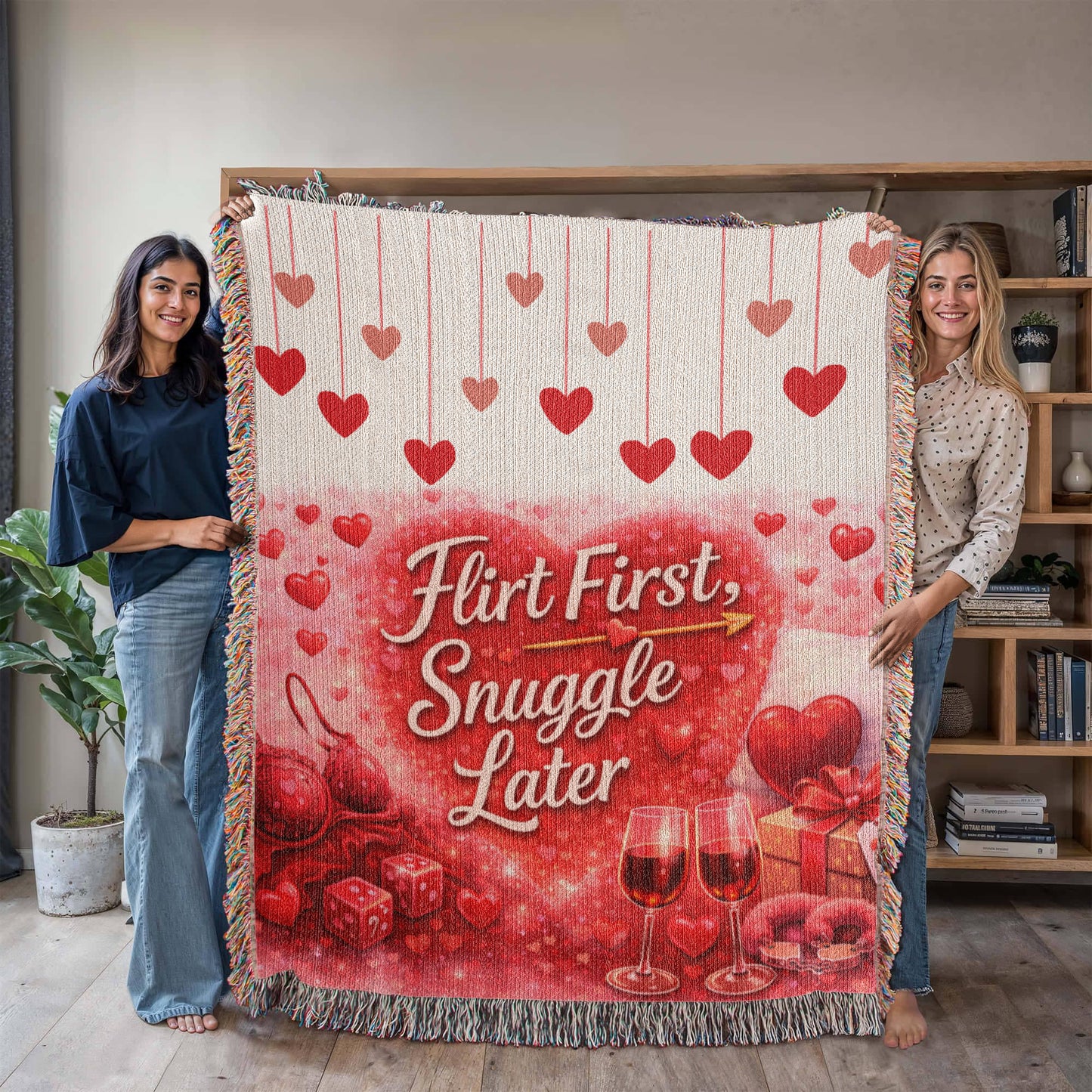 Flirt First, Snuggle Later Blanket – Flirty Valentine Cozy Throw | Romantic Gift