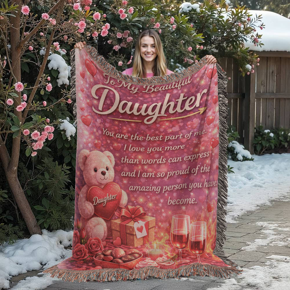 To My Beautiful Daughter – Woven Blanket | A Heartfelt Gift of Love