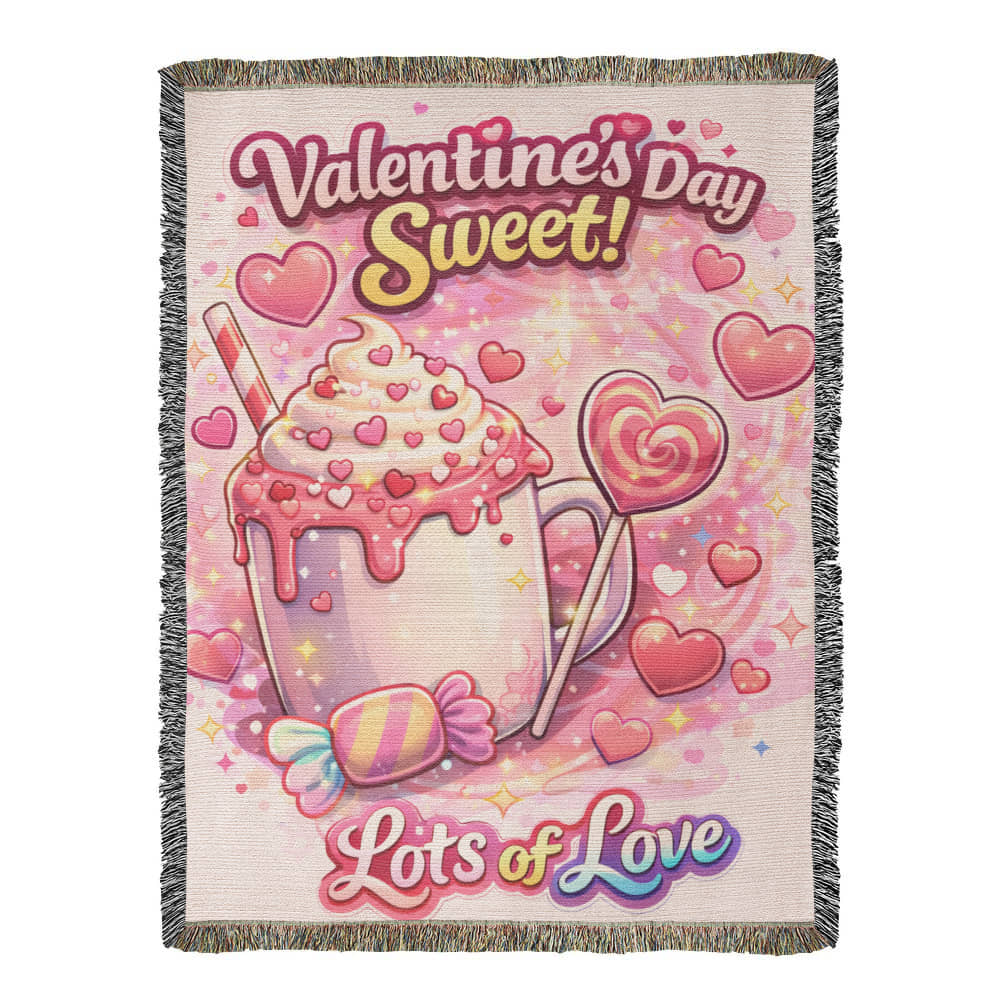 Valentine's Day Sweet Treat Woven Cotton Blanket – Lots of Love